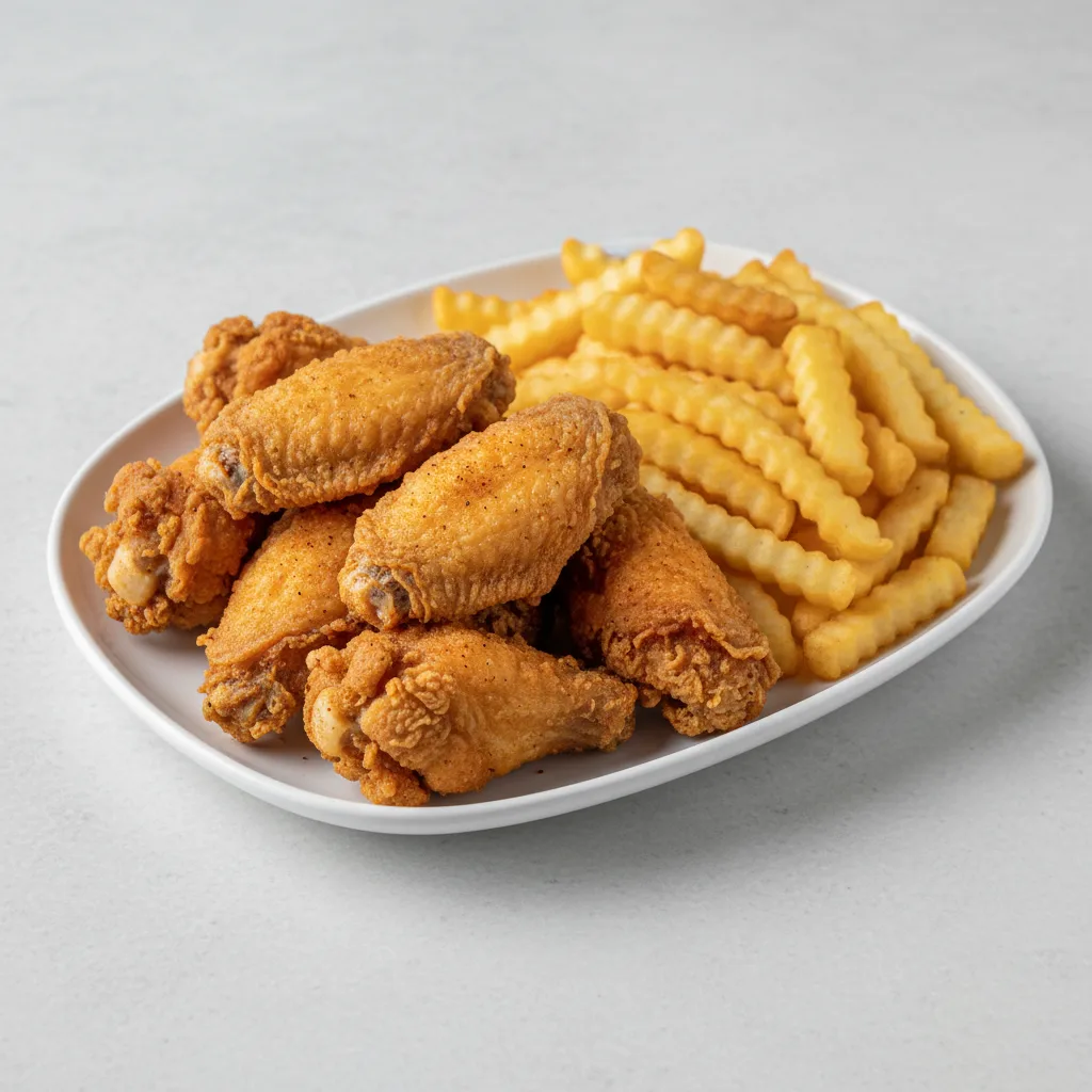 8 Wings with French Fries