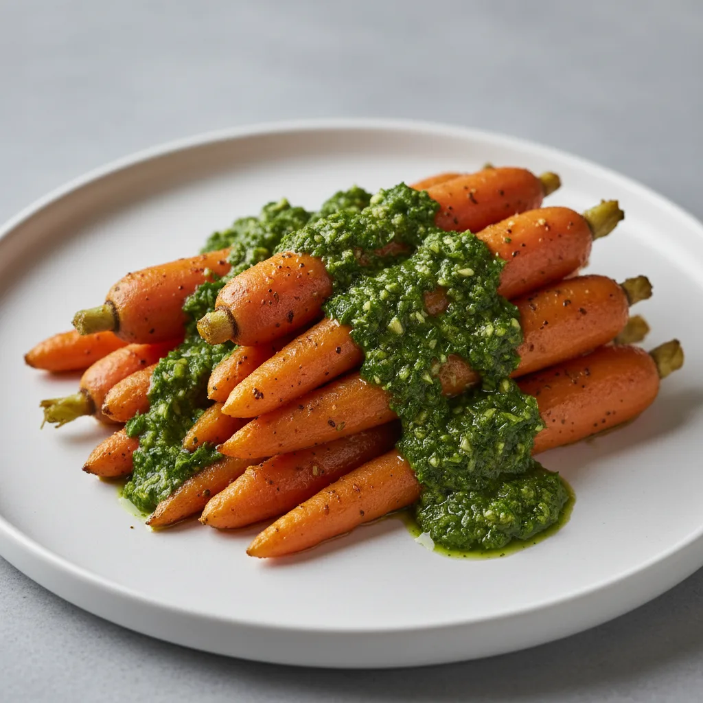 Spiced Roasted Carrots with Chimichurri Drizzle