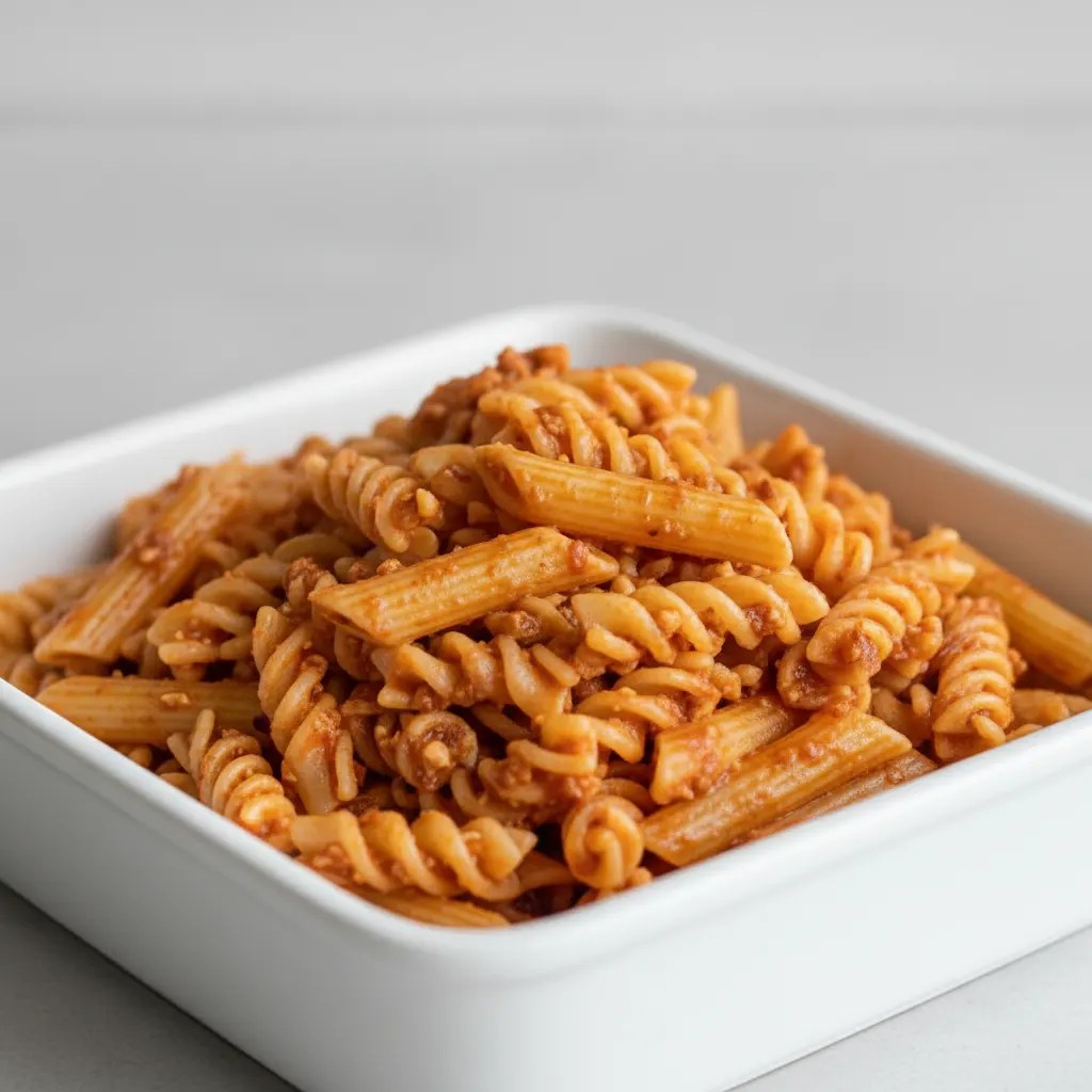 Tray of Organic Pasta Salad with Romesco Tray of Organic Pasta Salad with Romesco