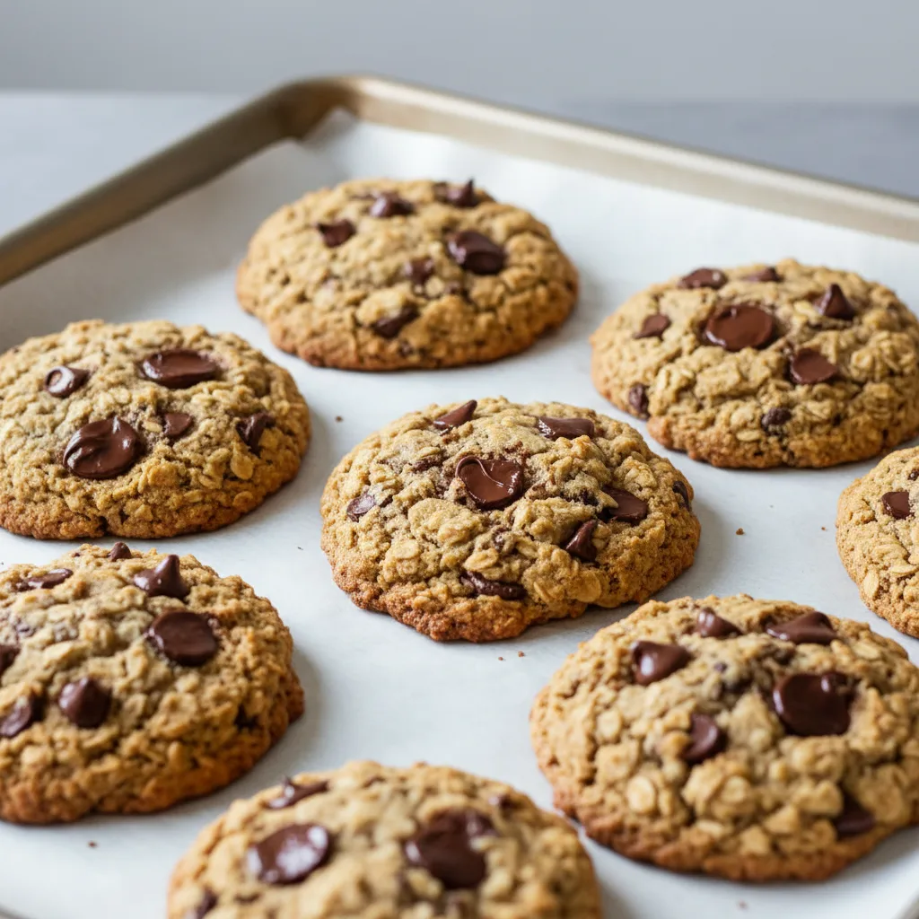 Tray of Oatmeal Chocolate Cookies Tray of Oatmeal Chocolate Cookies