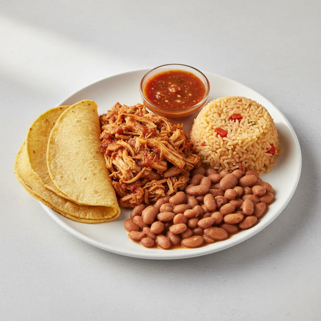 Plate Lunch — Chicken Tinga With House Habanero in Corn Tortilla (gluten Free)