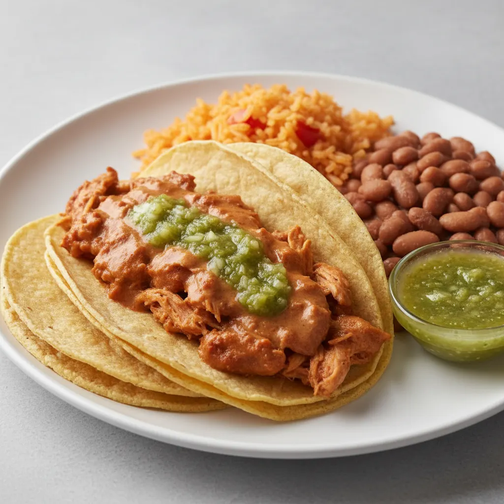 Chicken in Chipotle Cream Salsa With Green Salsa in Corn Tortilla (gluten Free)