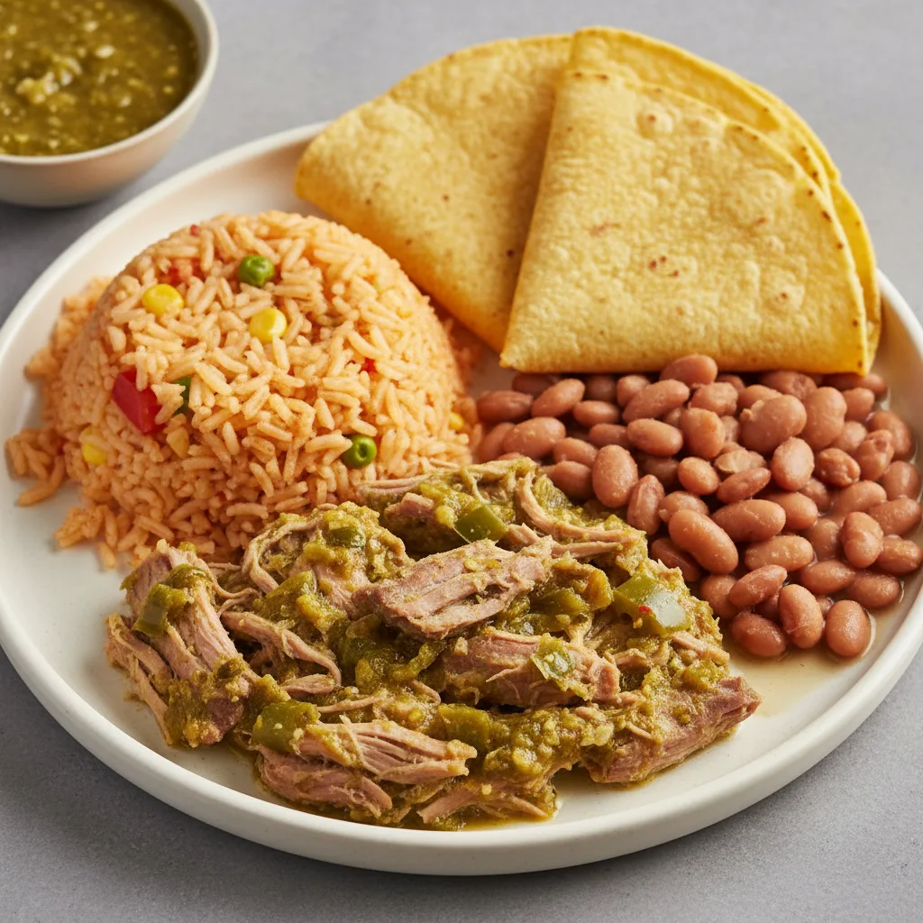 Pork in Green Salsa With Green Salsa in Corn Tortilla (gluten Free)