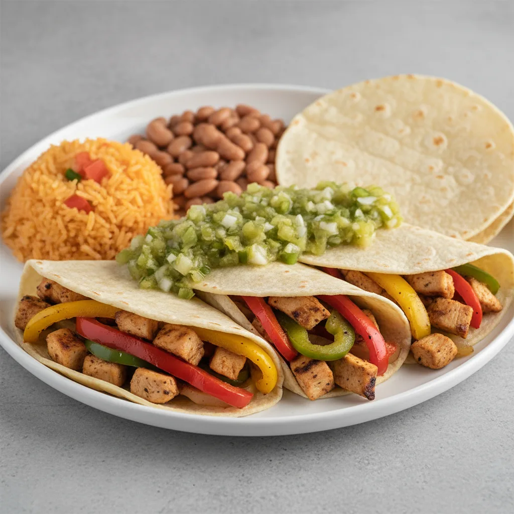 Fajitas Chicken With Green Salsa in Corn Tortilla (gluten Free)