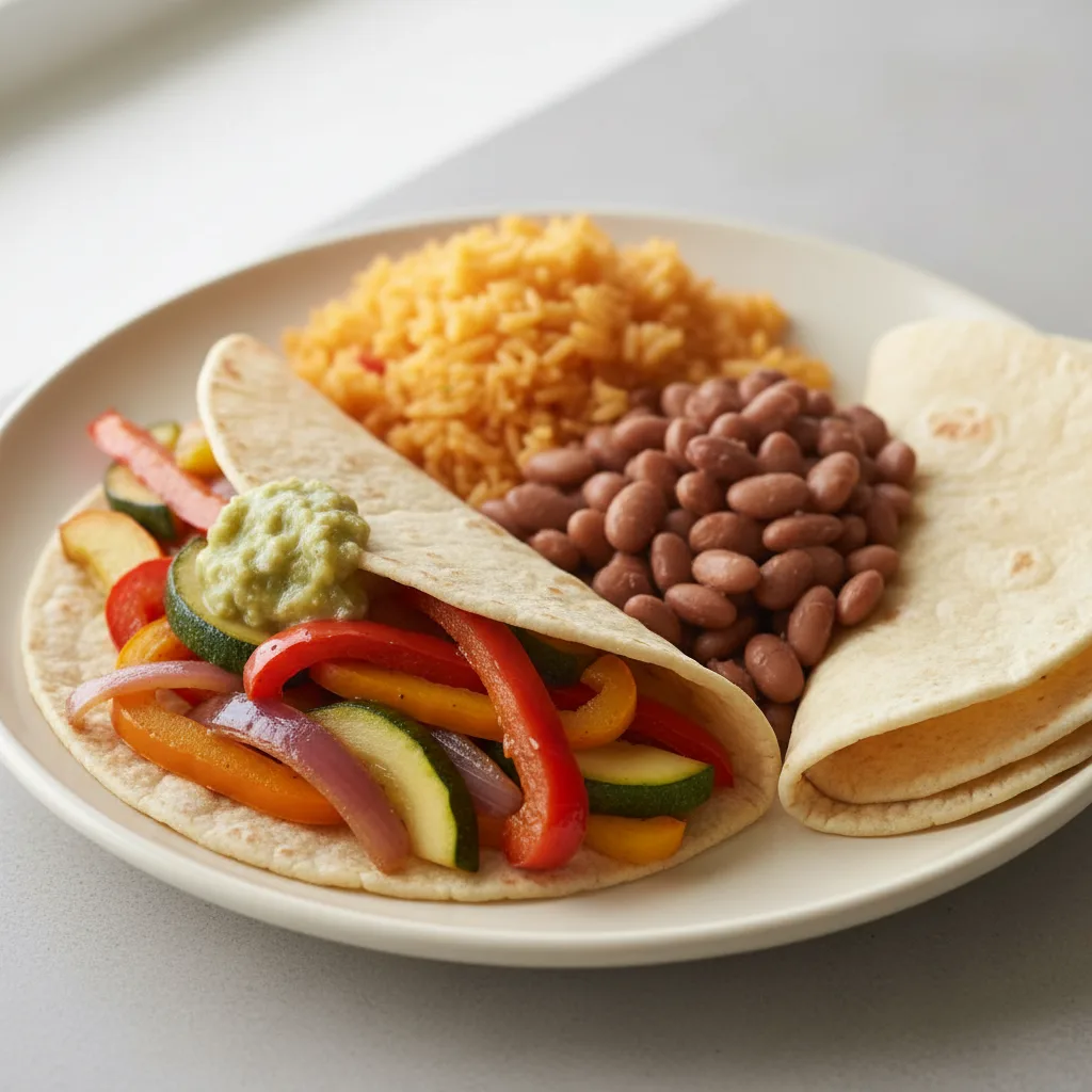 Fajitas Veggies With Green Salsa in Corn Tortilla (gluten Free)