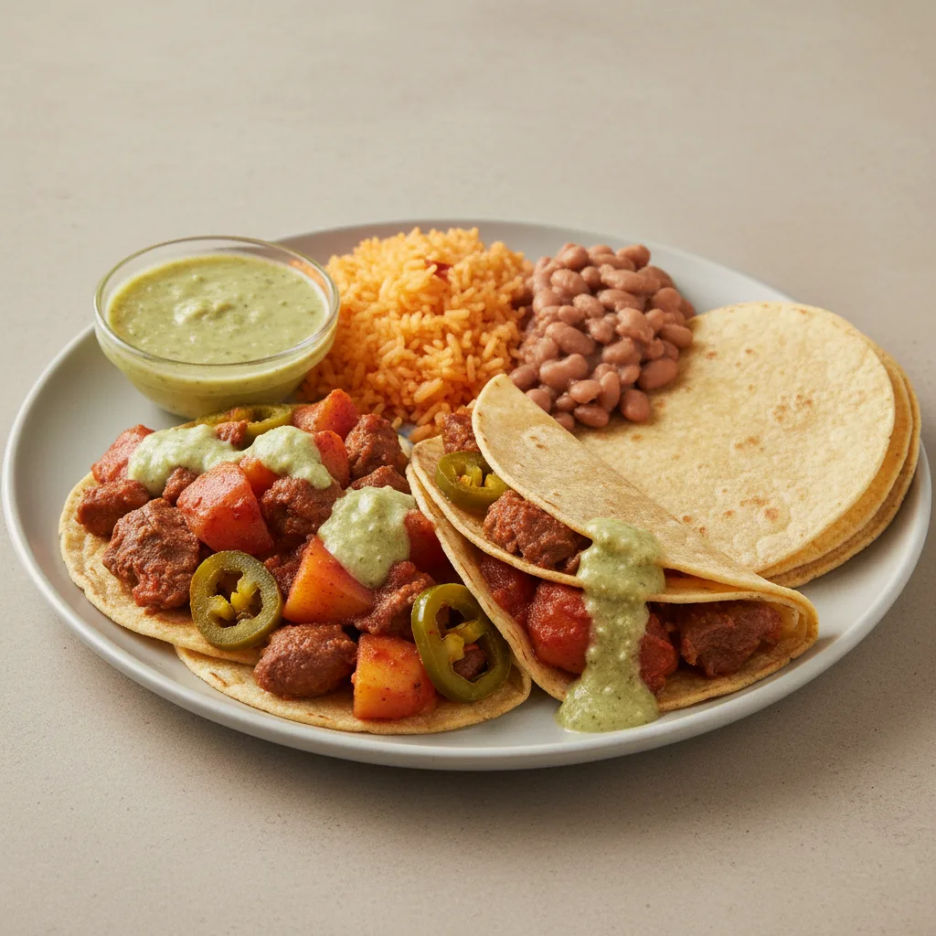 Bistec Ranchero With Green Salsa in Corn Tortilla (gluten Free)