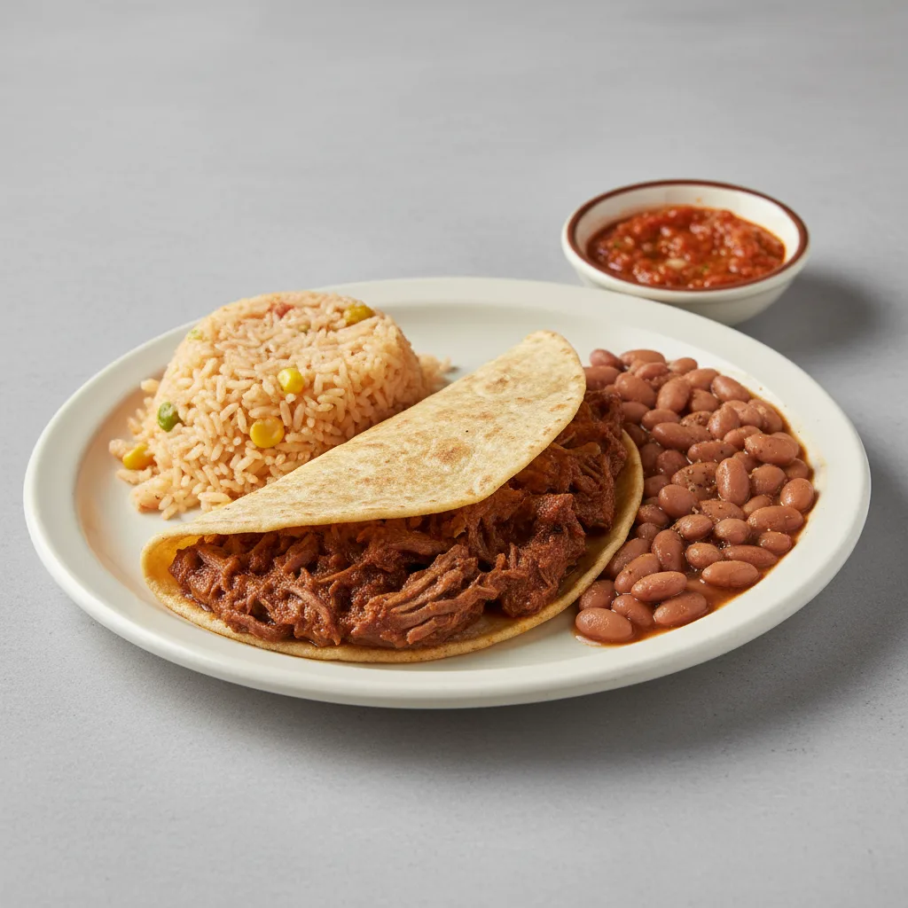 Plate Lunch — Birria With House Habanero in Flour Tortilla