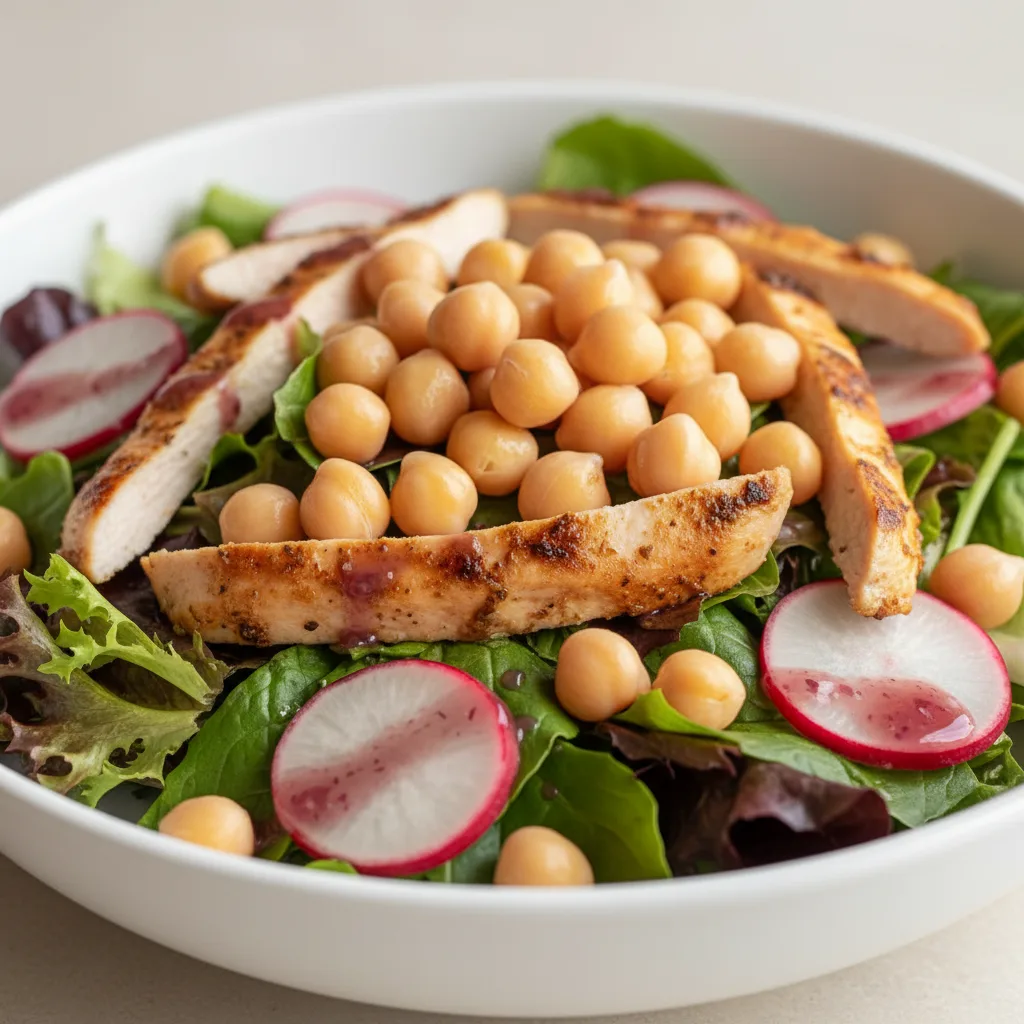 Chickpea Fresh Garden Salad — Chicken