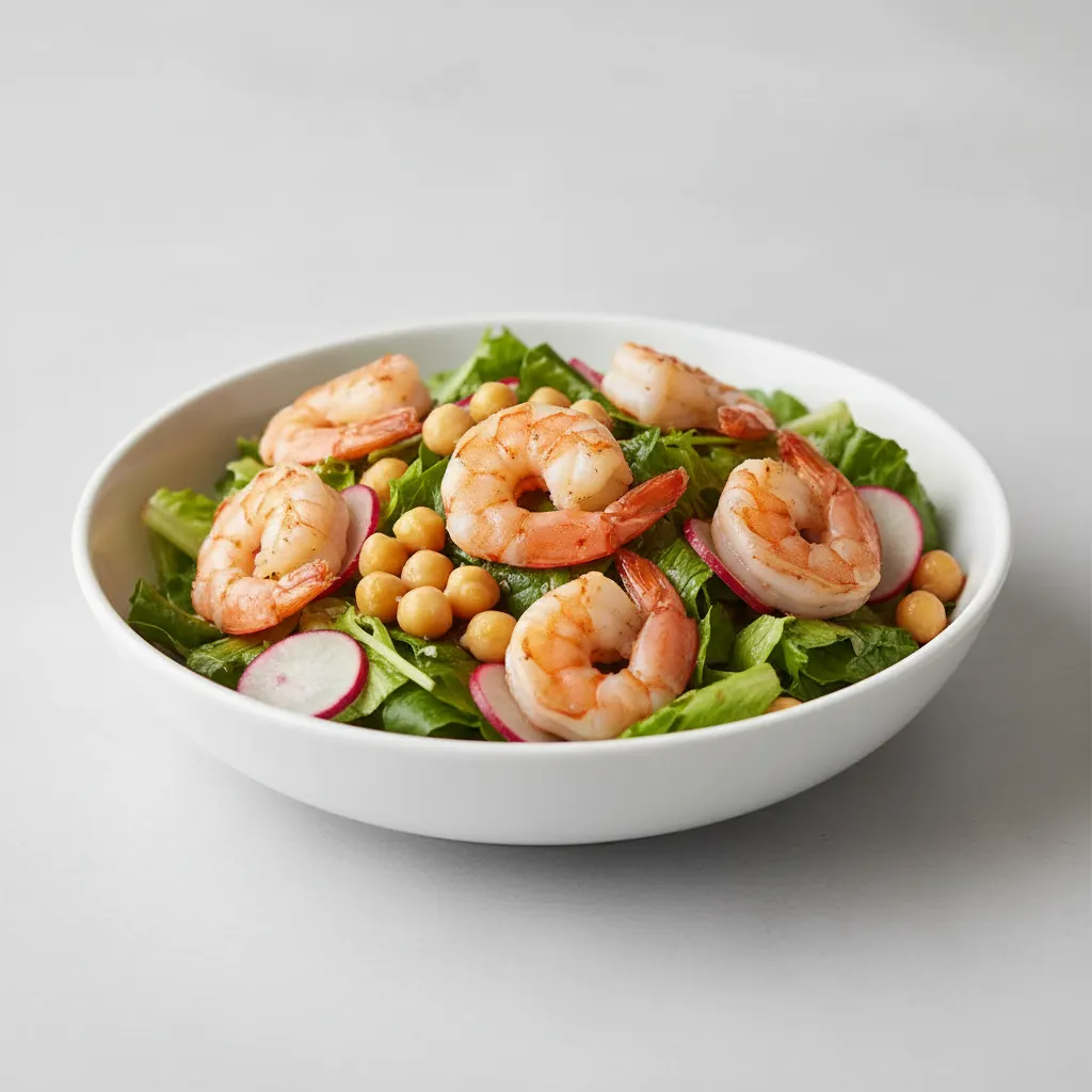 Chickpea Fresh Garden Salad — Shrimp