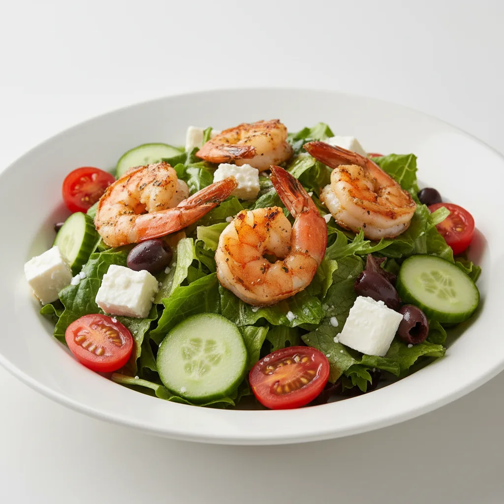 Mediterranean House Salad — Shrimp