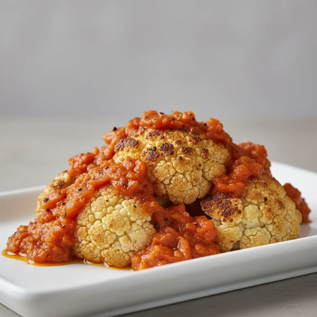 Tray of Roasted Romesco Cauliflower Tray of Roasted Romesco Cauliflower