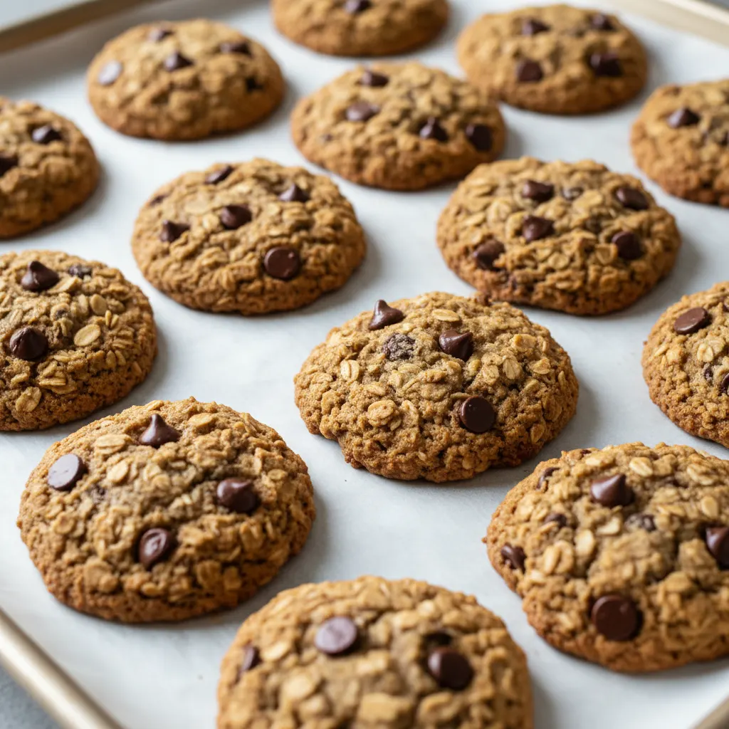 Tray of Oatmeal Chocolate Cookies Tray of Oatmeal Chocolate Cookies