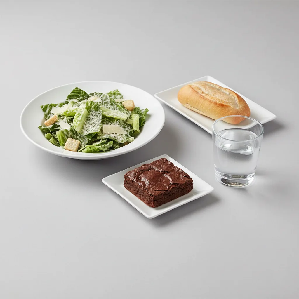 Caesar House Salad, Brownie, Water Caesar House Salad, Brownie, Water