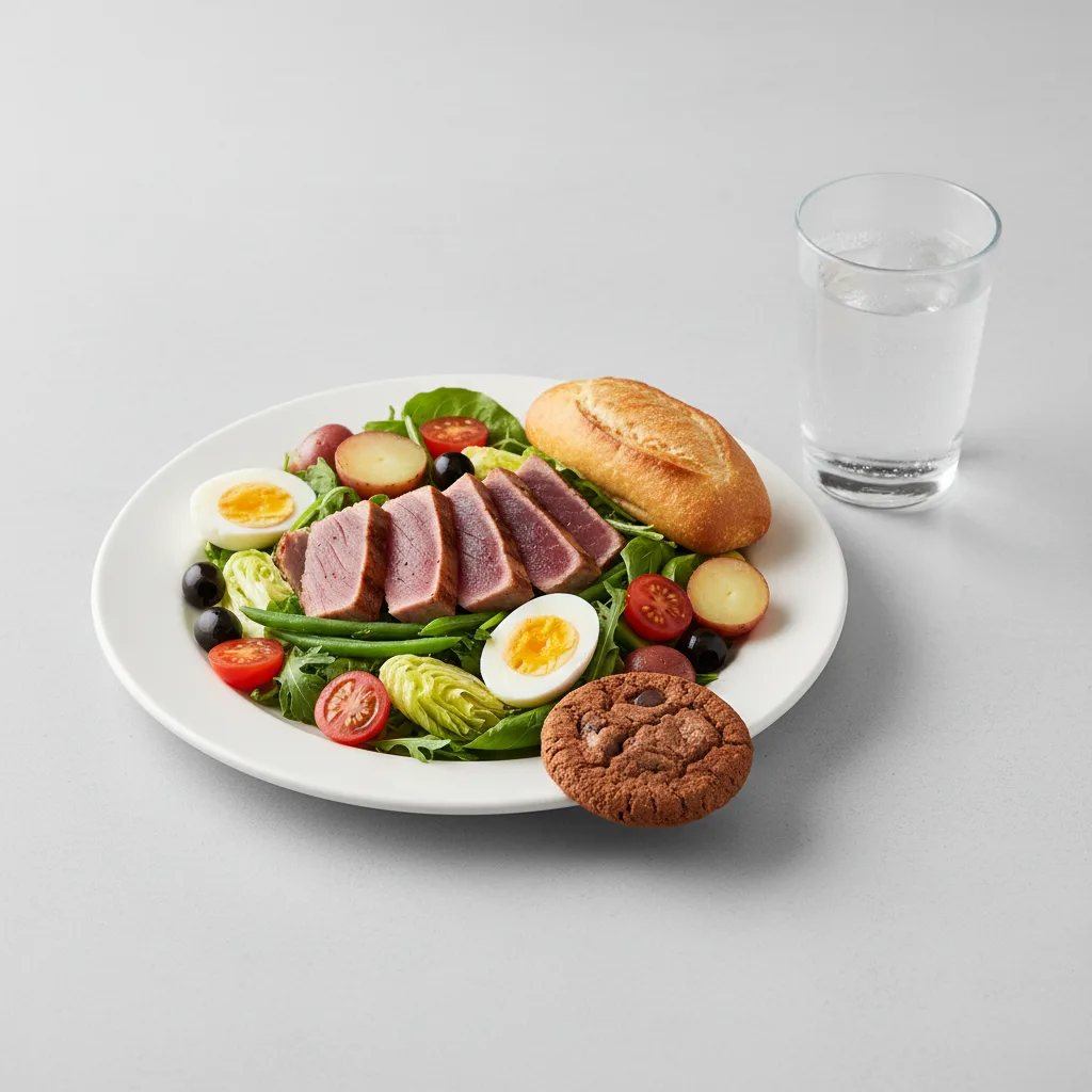 Tuna Nicoise House Salad, Cookie, Water Tuna Nicoise House Salad, Cookie, Water