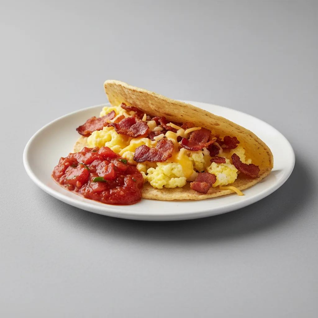 Bacon, Egg, and Cheese with Red Salsa