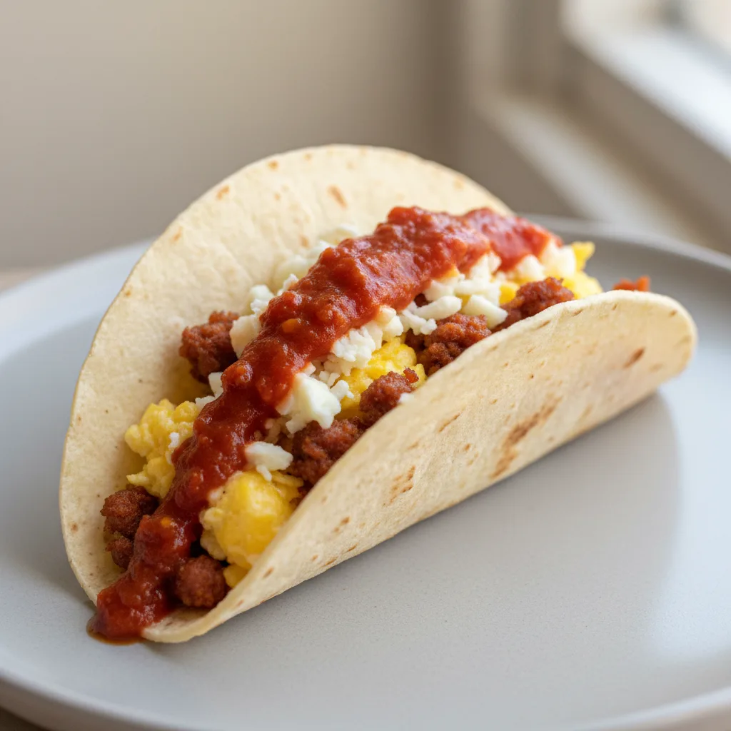 Chorizo, Egg, and Cheese with Red Salsa