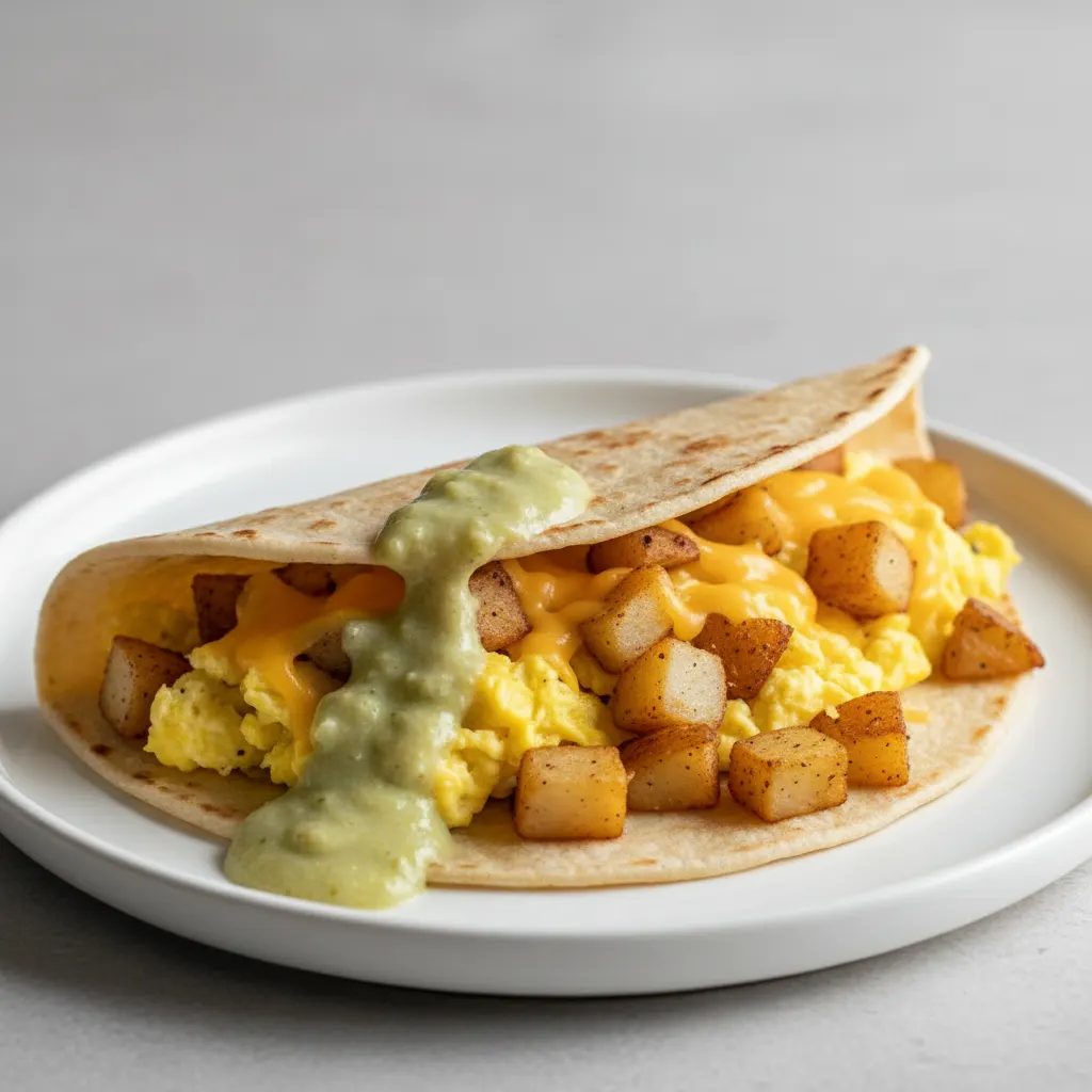 Potato, Egg, and Cheese with Green Salsa