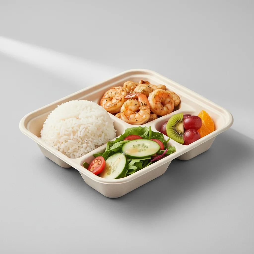 Steamed Rice Chicken and Shrimp Bento Box Steamed Rice Chicken and Shrimp Bento Box