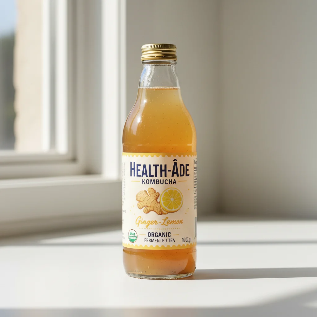 Organic Health-Ade Kombucha Ginger Lemon 16oz Organic Health-Ade Kombucha Ginger Lemon 16oz