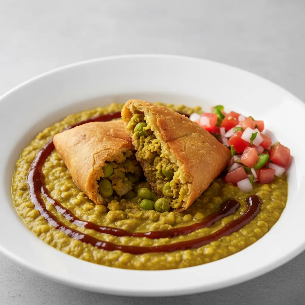 Vegan Samosa Mattar Chaat