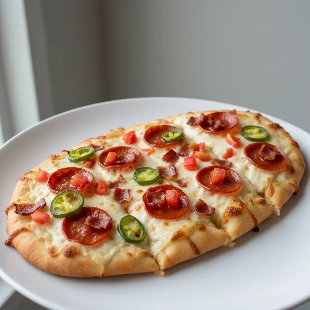 Fiery Pepperoni Bacon Flatbread Fiery Pepperoni Bacon Flatbread