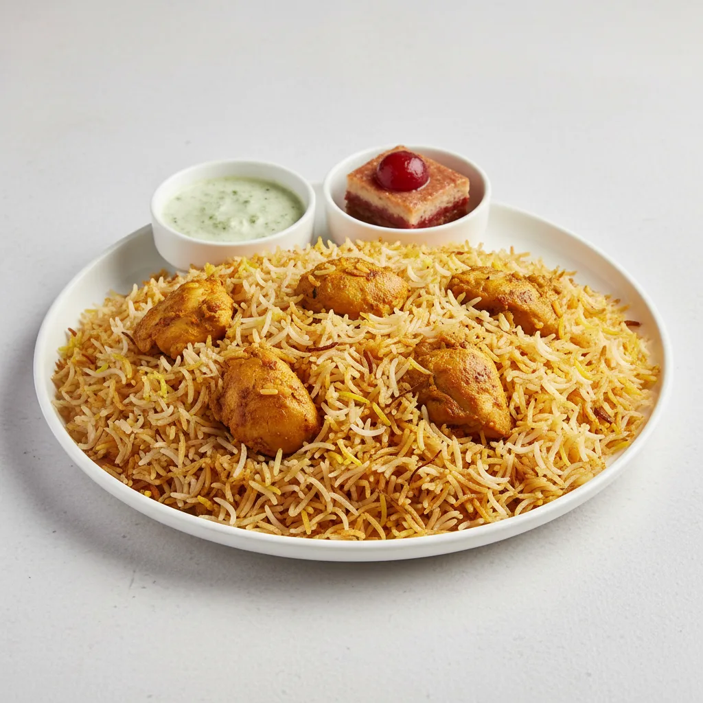 Boneless Chicken Family Pack Biryani (with Appetizer and Dessert) Boneless Chicken Family Pack Biryani (with Appetizer and Dessert)