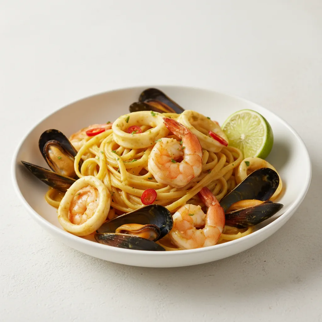 Coconut Curry Seafood Linguine Coconut Curry Seafood Linguine