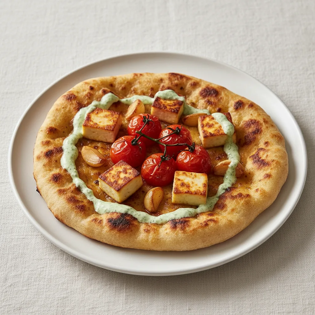 Smoked Paneer and Tomato Flatbread Smoked Paneer and Tomato Flatbread