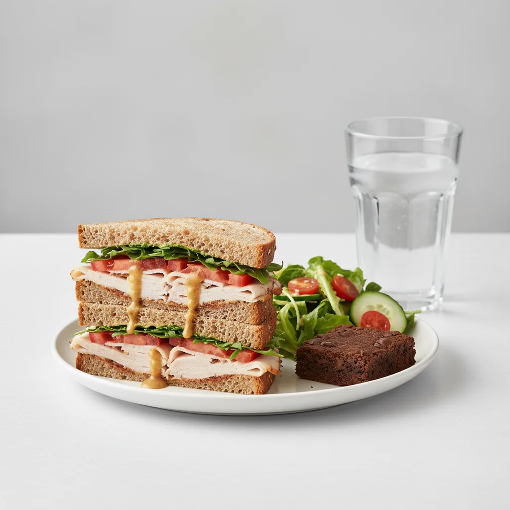 Turkey Sandwich with House Salad, Eli's Brownie, Water Turkey Sandwich with House Salad, Eli's Brownie, Water