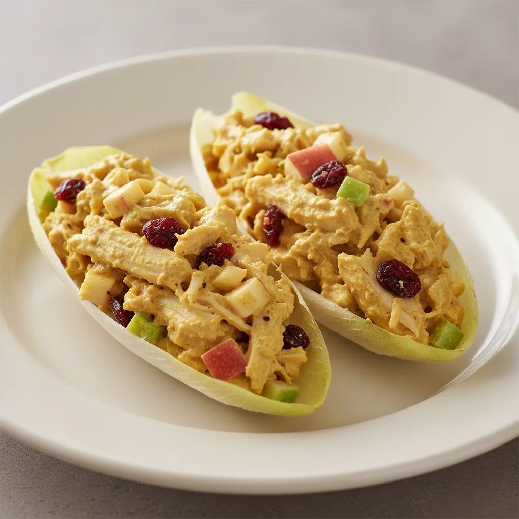 Endive Spears with Curry Chicken, Apple and Cranberry Endive Spears with Curry Chicken, Apple and Cranberry