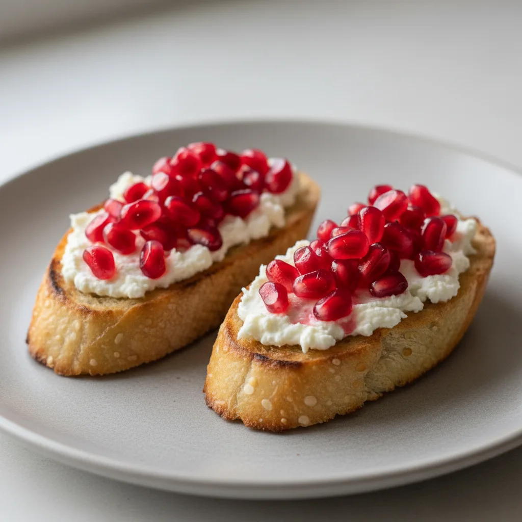 Pomegranate and Goat Cheese Crostini Pomegranate and Goat Cheese Crostini