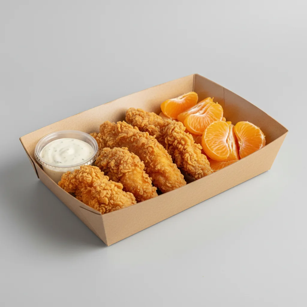 Mandarin Oranges Crispy Chicken Tenders Boxed Meal Mandarin Oranges Crispy Chicken Tenders Boxed Meal