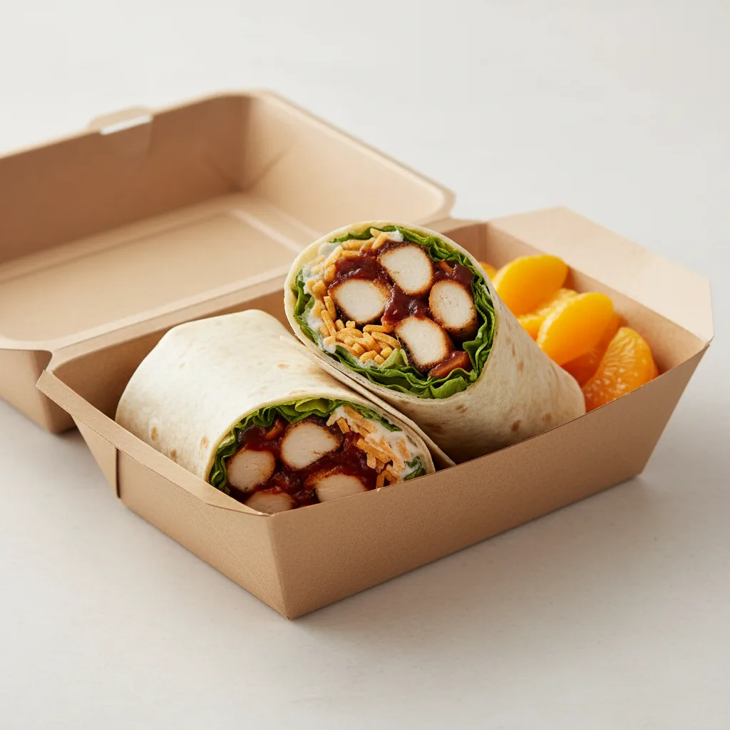 Mandarin Oranges Whiskey River BBQ Chicken Wrap Boxed Meal Mandarin Oranges Whiskey River BBQ Chicken Wrap Boxed Meal