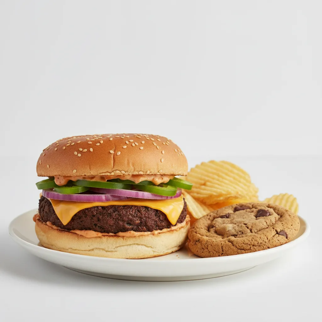 Black Bean Burger Sandwich with Chips and a Cookie Black Bean Burger Sandwich with Chips and a Cookie