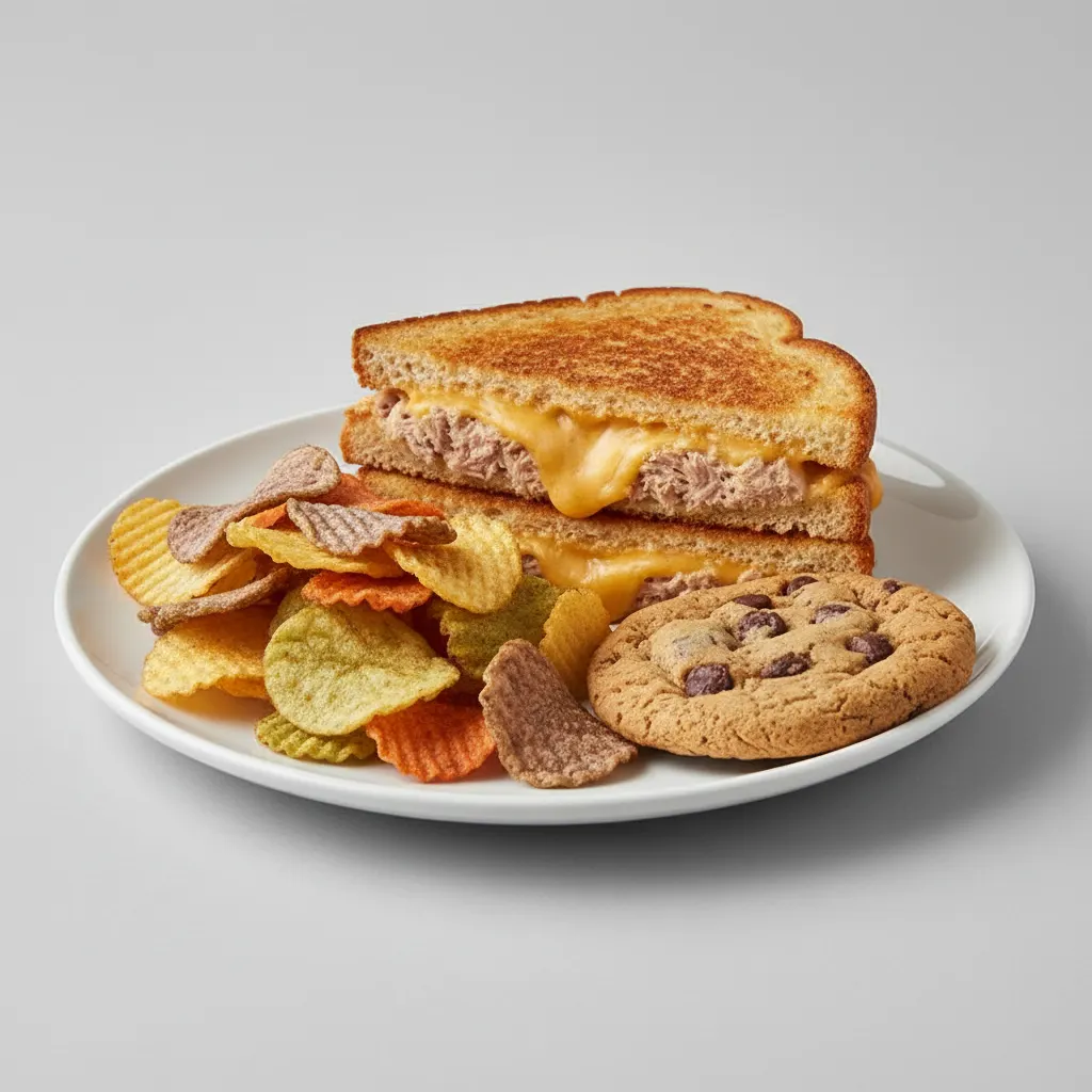 Tuna Melt with Chips and a Cookie Tuna Melt with Chips and a Cookie