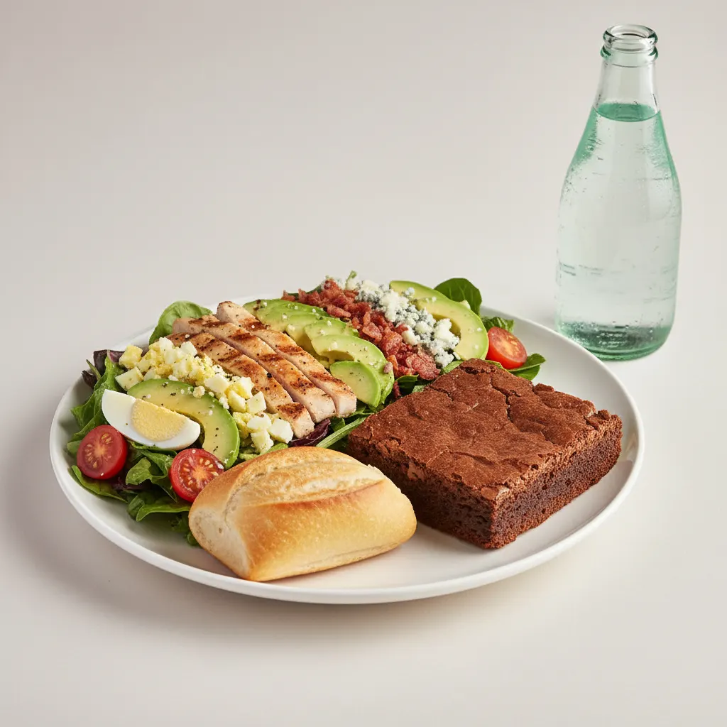 Cobb House Salad, Brownie, Sparkling Water Cobb House Salad, Brownie, Sparkling Water