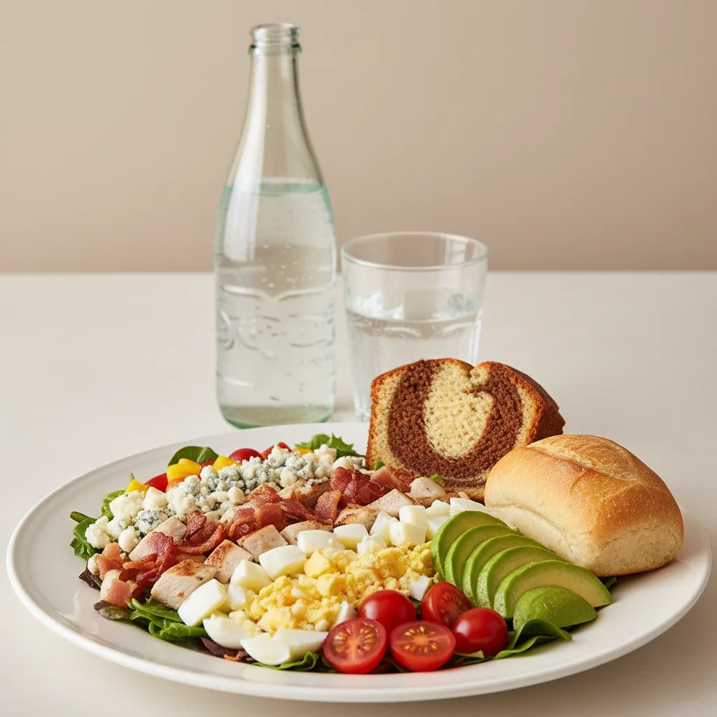 Cobb House Salad, Poundcake, Sparkling Water Cobb House Salad, Poundcake, Sparkling Water