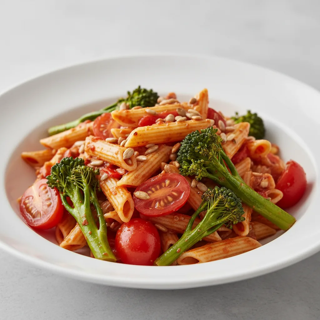 Organic Pasta Salad with Romesco and Broccolini Organic Pasta Salad with Romesco and Broccolini