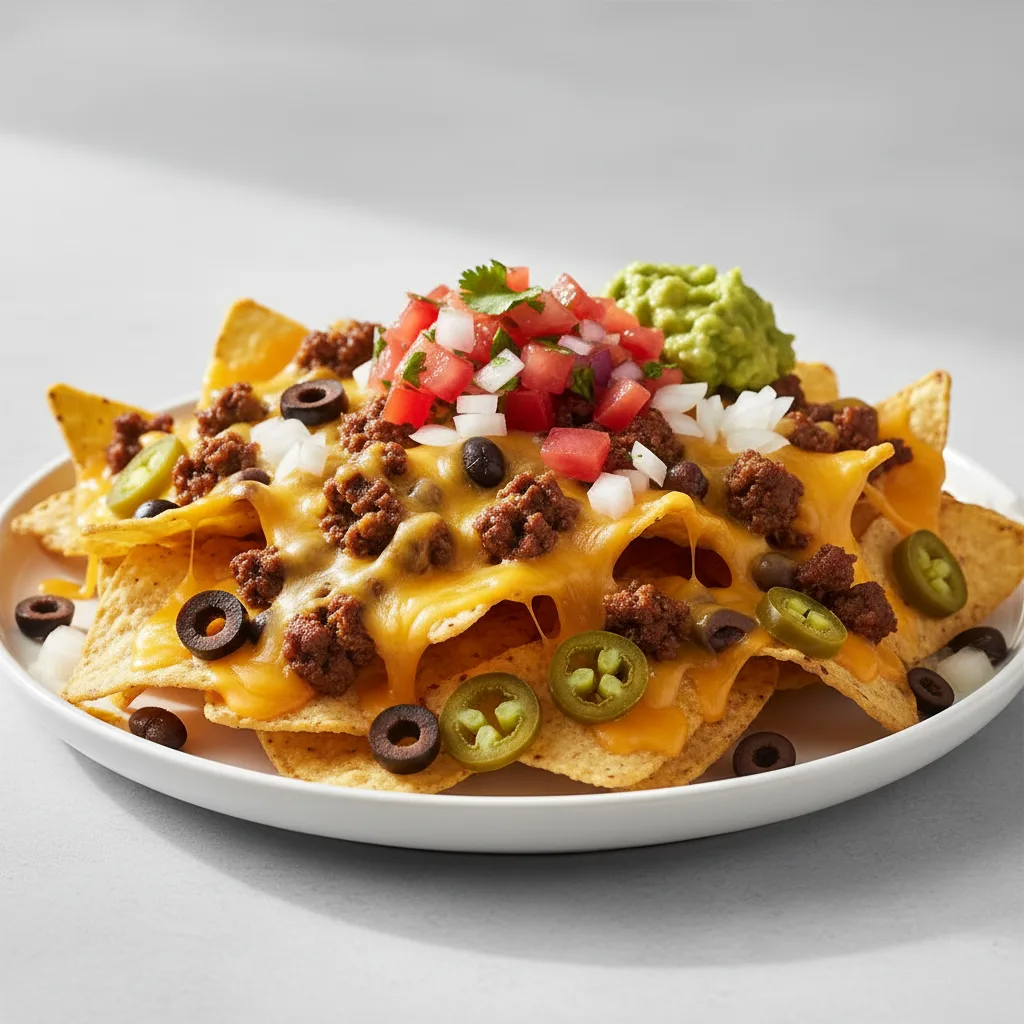 Loaded Seasoned Beef Nachos Loaded Seasoned Beef Nachos