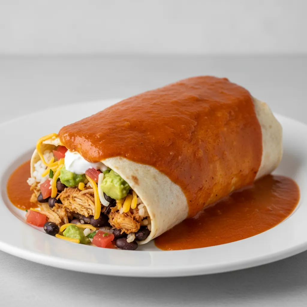 Get Wet Smothered Chicken Burrito with Tangy Enchilada Sauce Get Wet Smothered Chicken Burrito with Tangy Enchilada Sauce