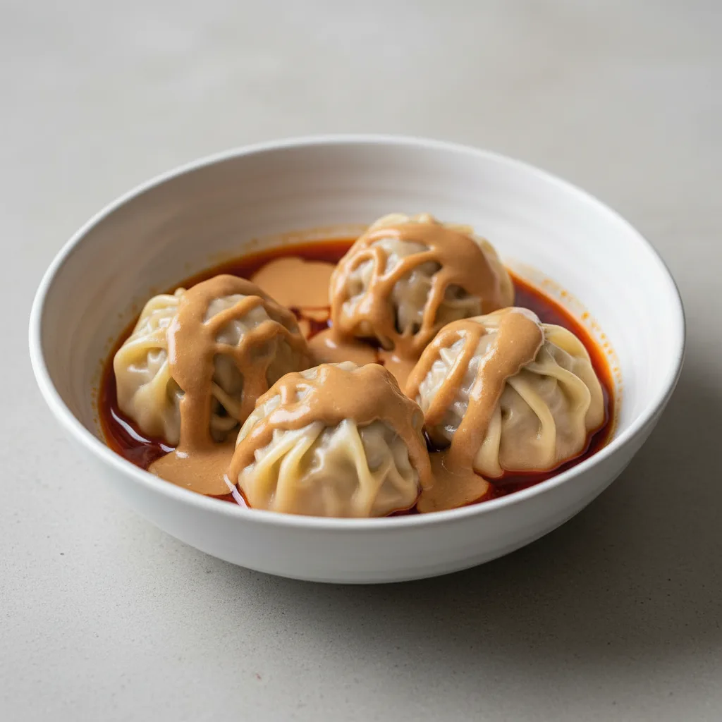 Spicy Wonton with Peanut Sauce Spicy Wonton with Peanut Sauce