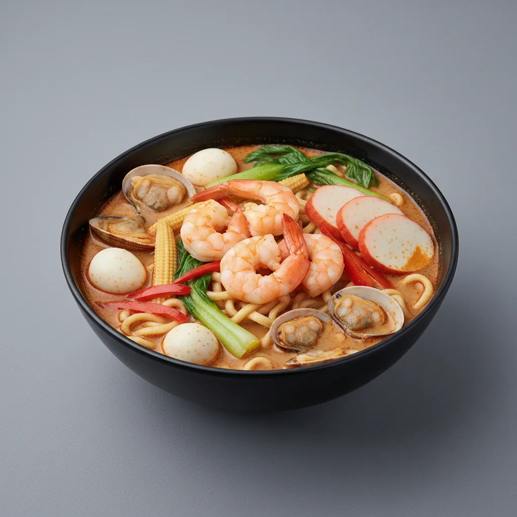 Spicy Satay Noodle Soup with Seafood Spicy Satay Noodle Soup with Seafood