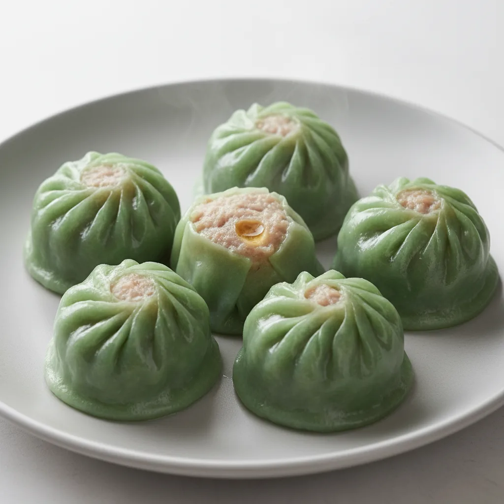 Steamed Green Pork Soup Dumplings Steamed Green Pork Soup Dumplings