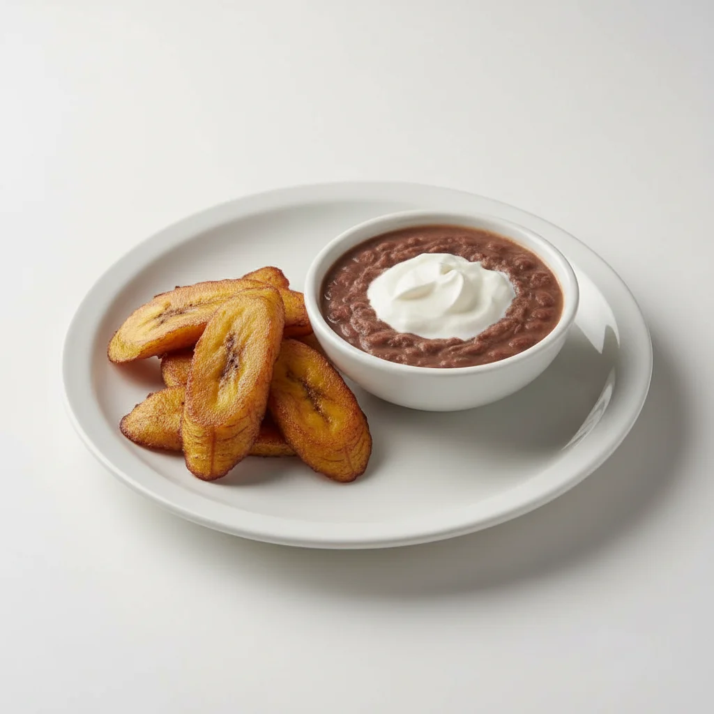 Platanos con Frijol y Crema Platanos con Frijol y Crema