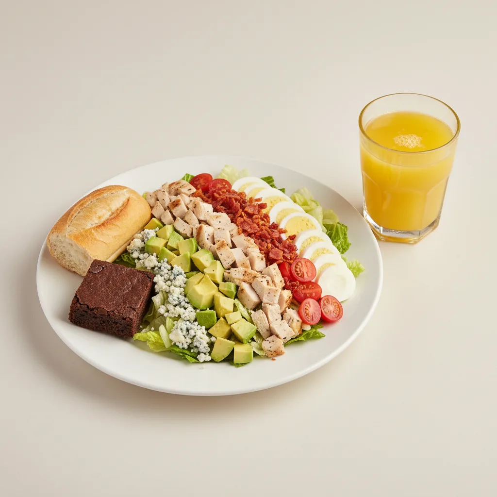 Cobb House Salad, Brownie, Orange Juice Cobb House Salad, Brownie, Orange Juice