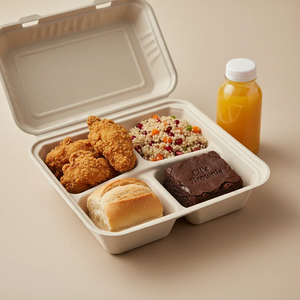Fried Chicken, Quinoa, Eli's Brownie Fried Chicken, Quinoa, Eli's Brownie