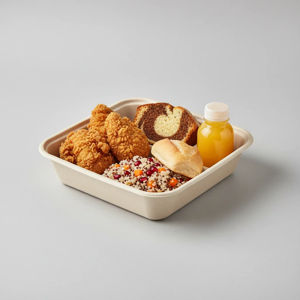 Fried Chicken, Quinoa, Poundcake Fried Chicken, Quinoa, Poundcake