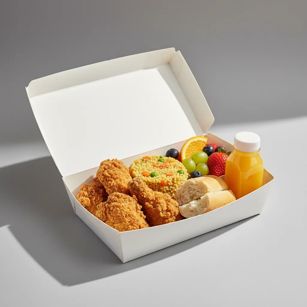 Fried Chicken, Curried Vegetable Couscous, Fruit Fried Chicken, Curried Vegetable Couscous, Fruit
