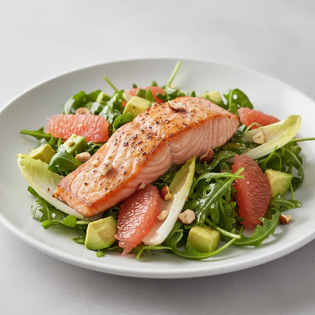 Arugula and Endive Salad With Salmon