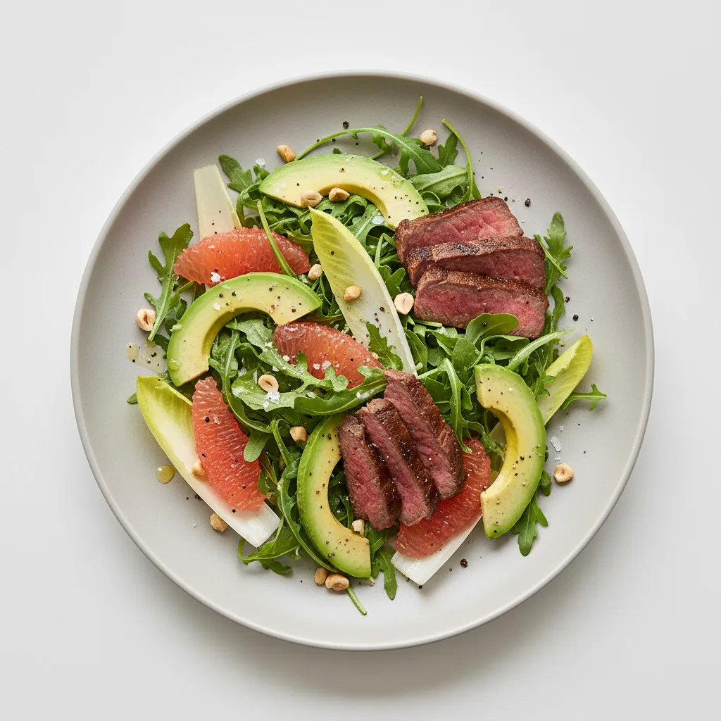 Arugula and Endive Salad With Steak